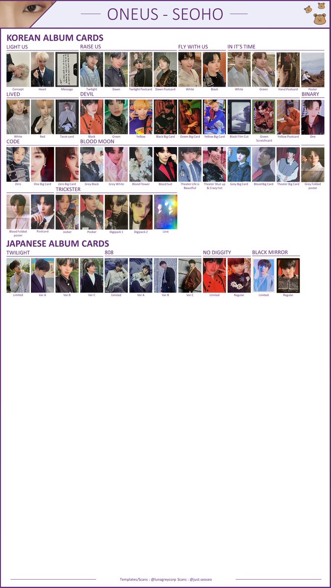 TEMPLATE ONEUS SEOHO] All pcs and merch since debut 1/2 #SEOHO