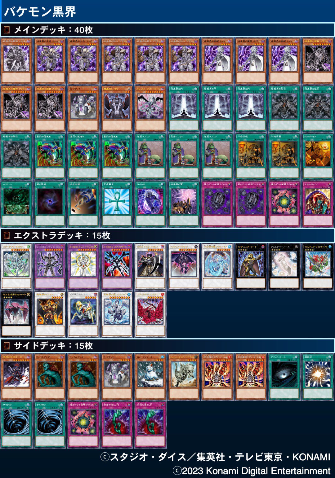 入門用 1103環境 流行デッキリストまとめ 2024年版 - 遊戯王書いてく。