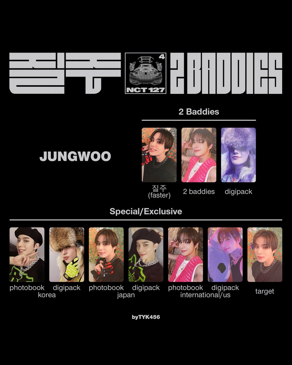 NCT 127 - 질주 (2 Baddies) individual member photocard pc template