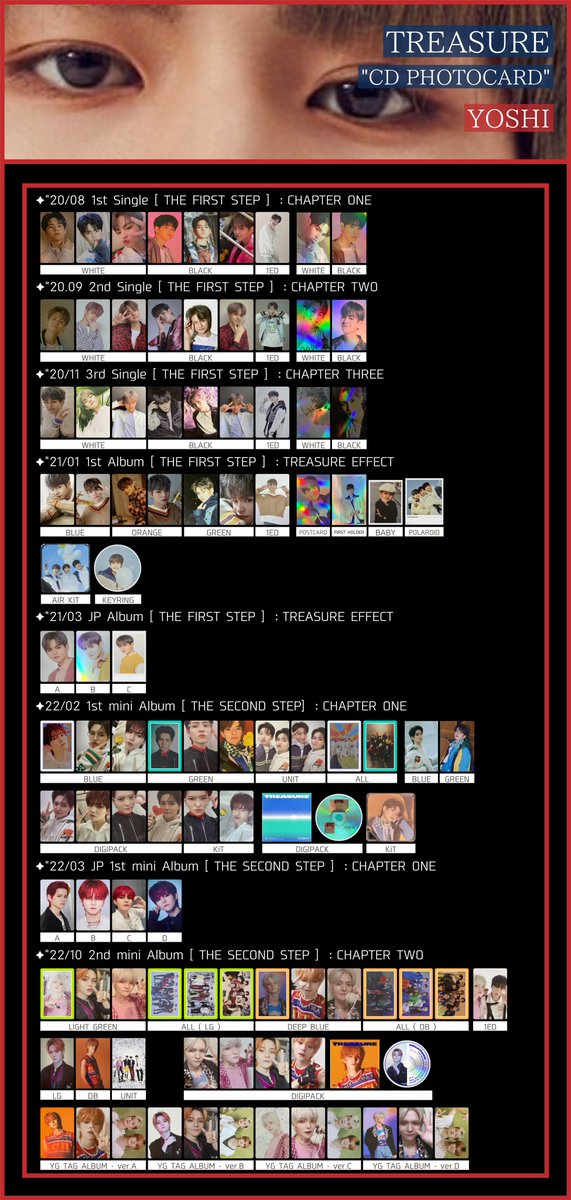 TREASURE トレジャー 過去 トレカ 一覧 CD シングル アルバム 트레저