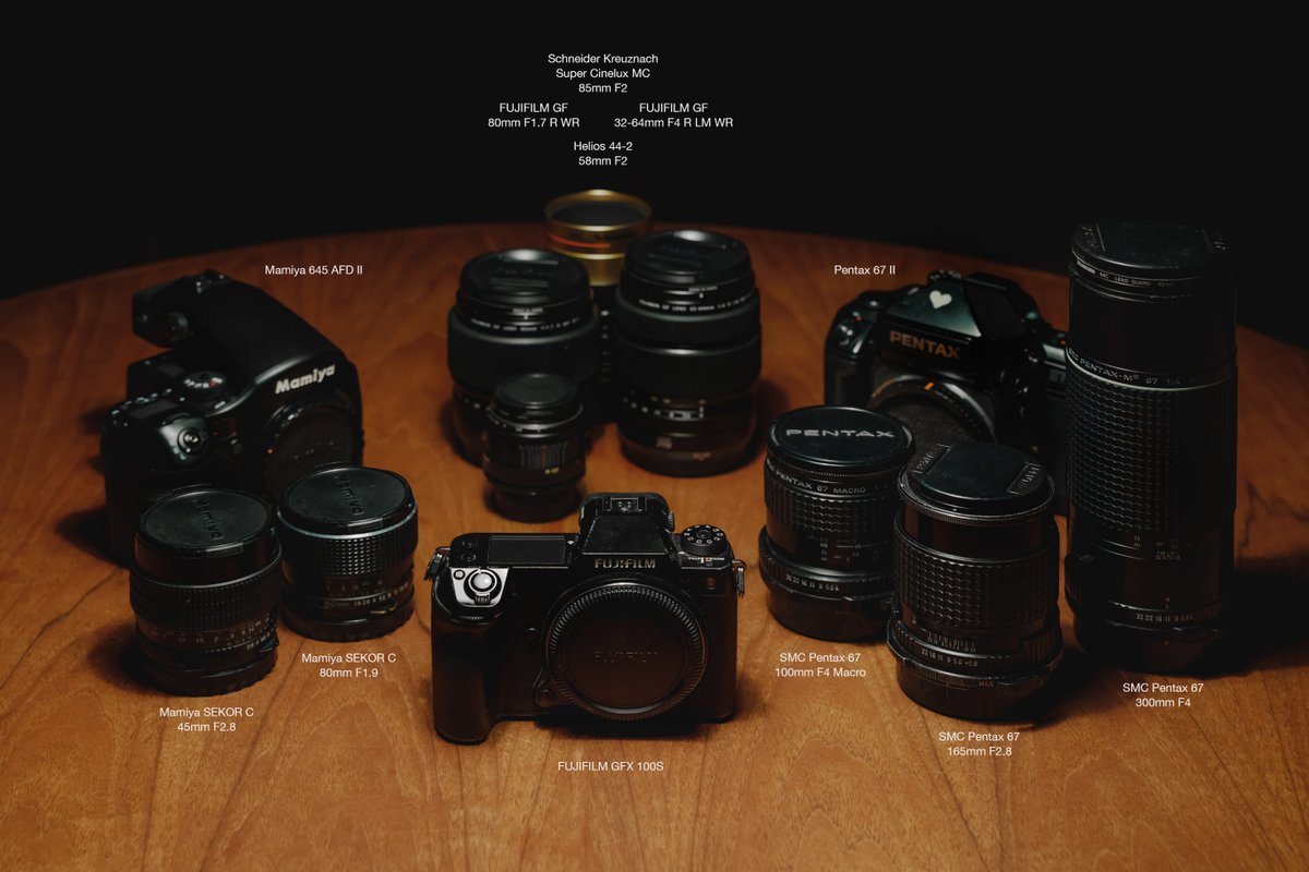 メインのフィルムカメラ Pentax 67 II サブのフィルムカメラ Mamiya