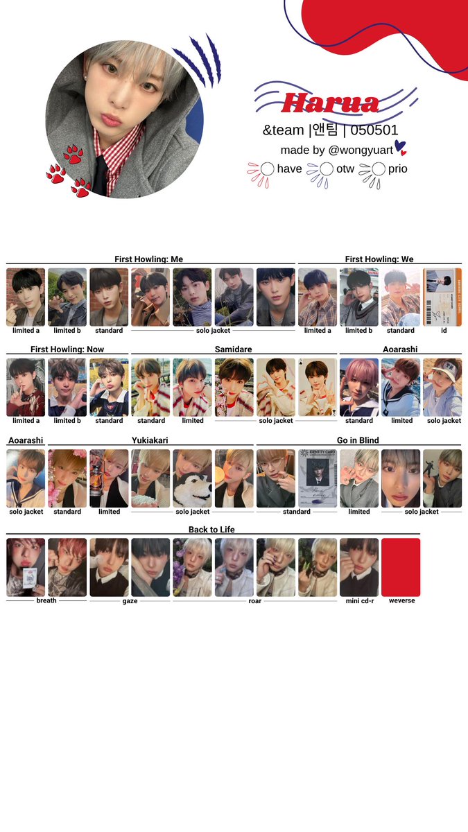 🧸[エンティーム/&TEAM] BACK TO LIFE ALBUM PHOTOCARD TEMPLATE