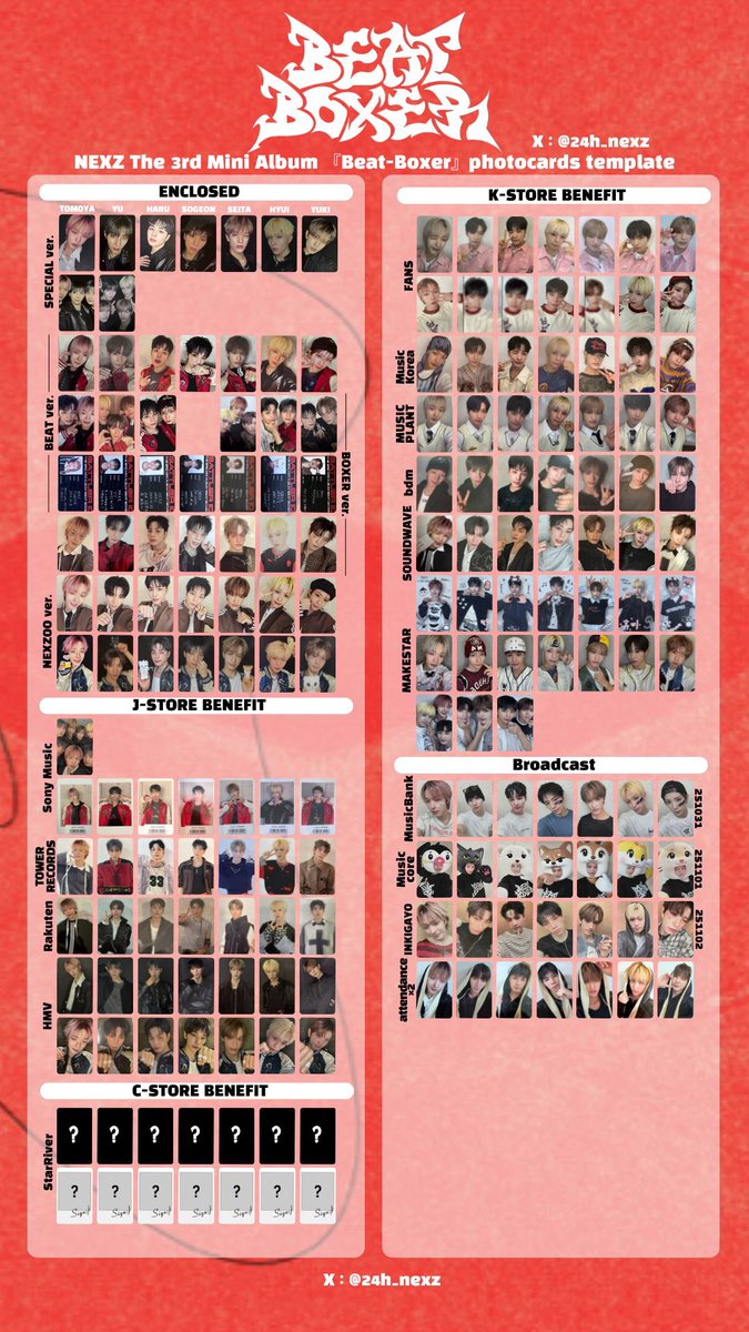 NEXZ 3rd Mini Album 『Beat-Boxer』 photocards template Update
