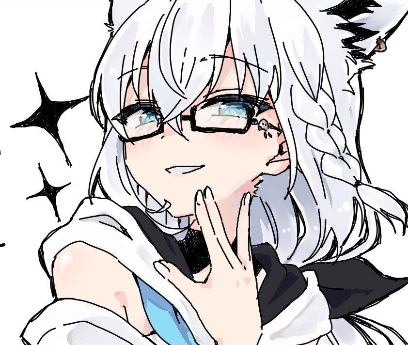 船長の！新年初・落描き✍ 白上先生描きました🦊 24時間配信の準備して