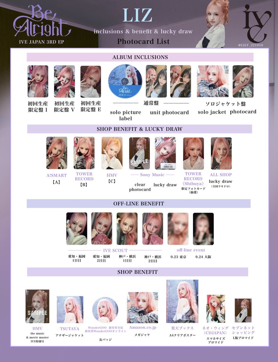 IVE JAPAN 3RD EP【Be Alright】 封入&特典 トレカ 一覧 🎹Complete