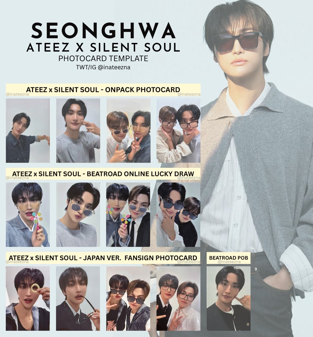 ATEEZ x THE SILENT SOUL COLLAB Photocard Template complete - unit