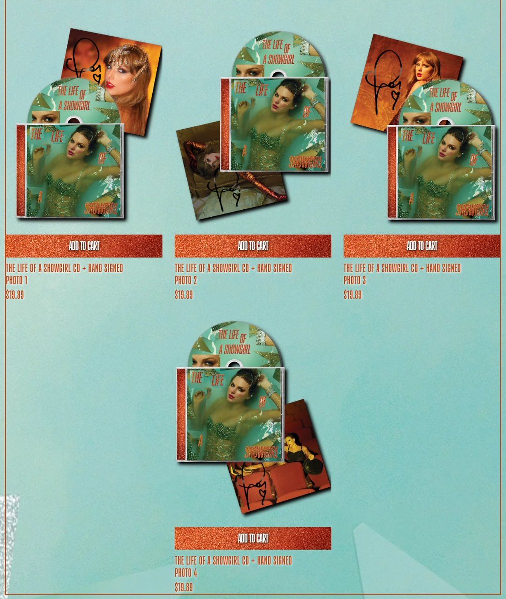 🚨 Taylor Swift announced 4 Signed CDs for “The Life of a Showgirl