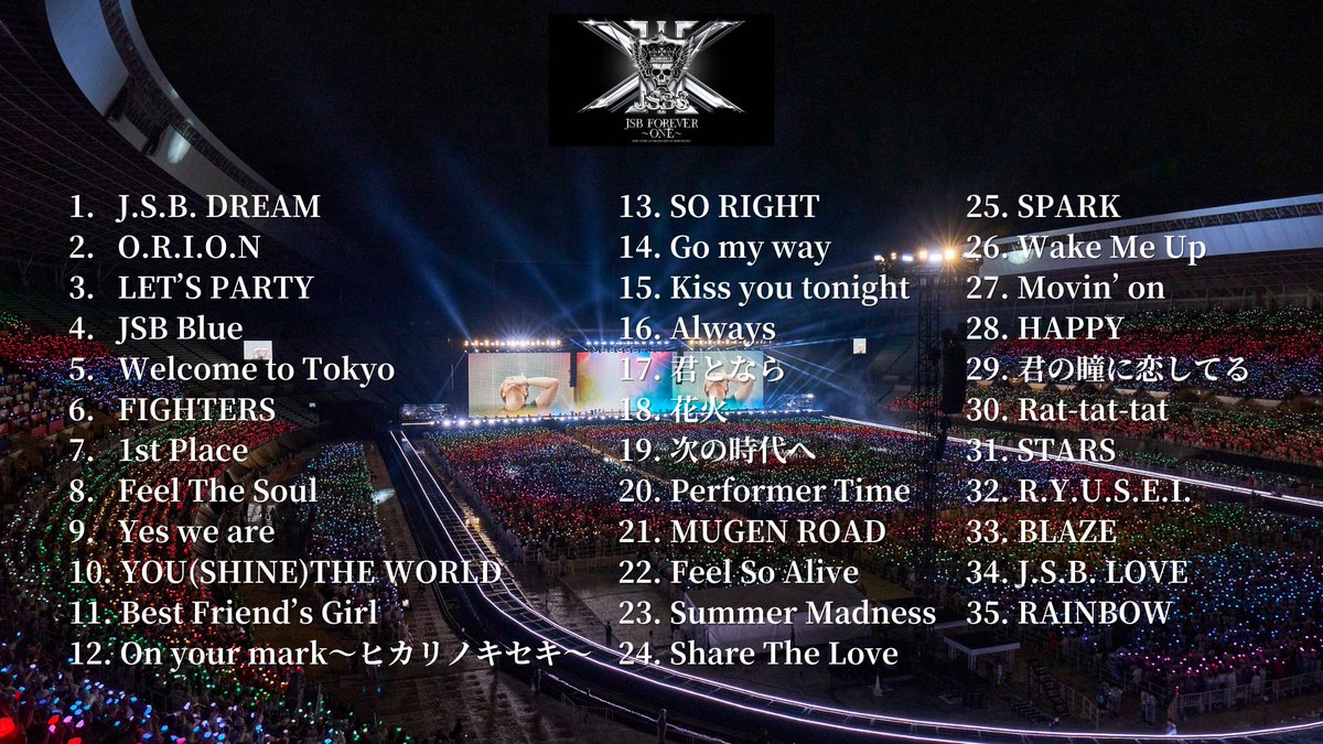 三代目 J SOUL BROTHERS 15TH ANNIVERSARY STADIUM LIVE 