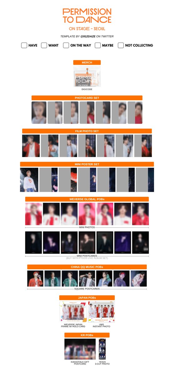 BTS PERMISSION TO DANCE ON STAGE PTD SEOUL PC PHOTOCARD DC DIGITAL