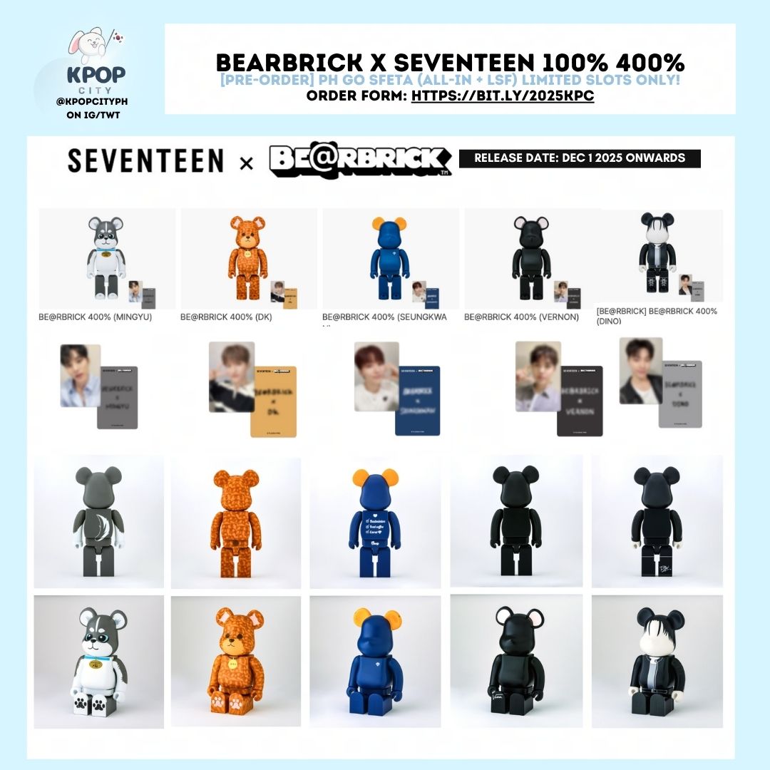 SEVENTEEN X BEARBRICK 💖 Front and Back preview with Photocard