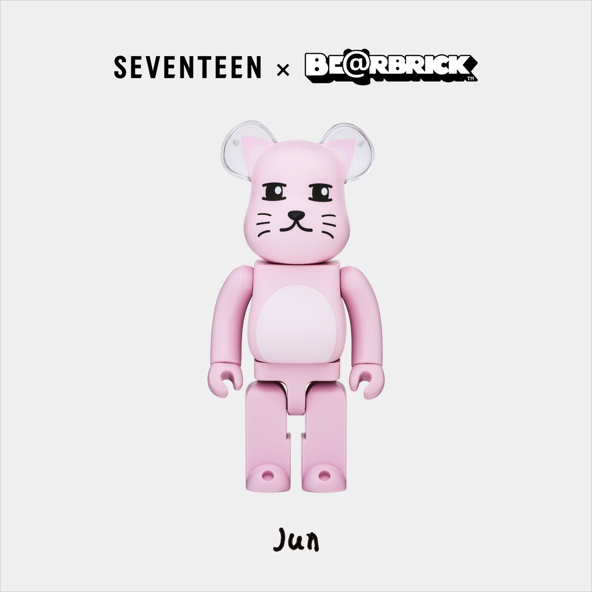 SEVENTEEN×BE@RBRICK JUN's BE@RBRICK📝 ピンクカラーのJUNらしいネコ