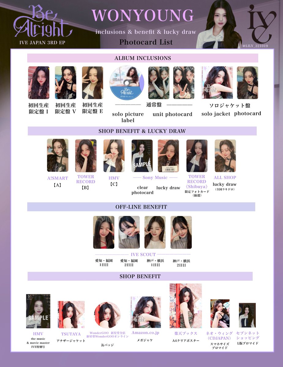 IVE JAPAN 3RD EP【Be Alright】 封入&特典 トレカ 一覧 🎹Complete