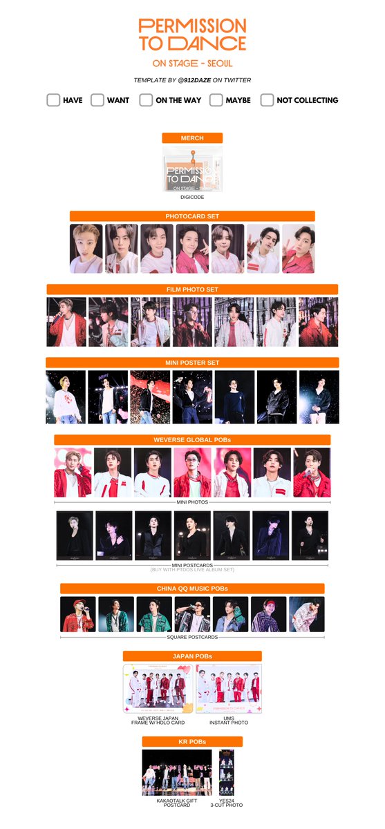 BTS PERMISSION TO DANCE ON STAGE PTD SEOUL PC PHOTOCARD DC DIGITAL