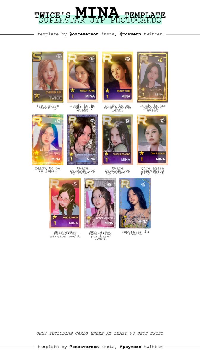 twice superstar jyp ssjyp photocard templates. these aren't all