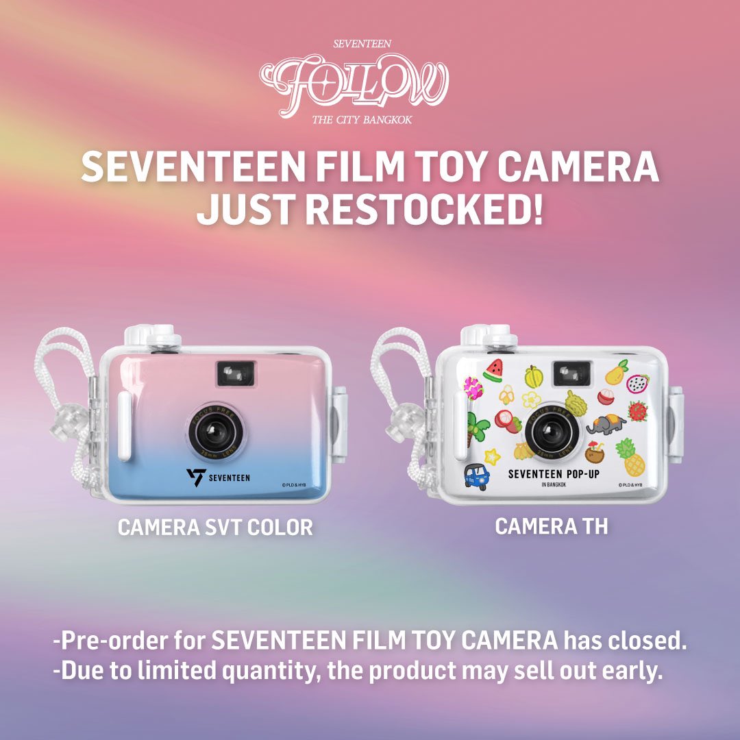 📢 SEVENTEEN FILM TOY CAMERA just restocked! Please bring the