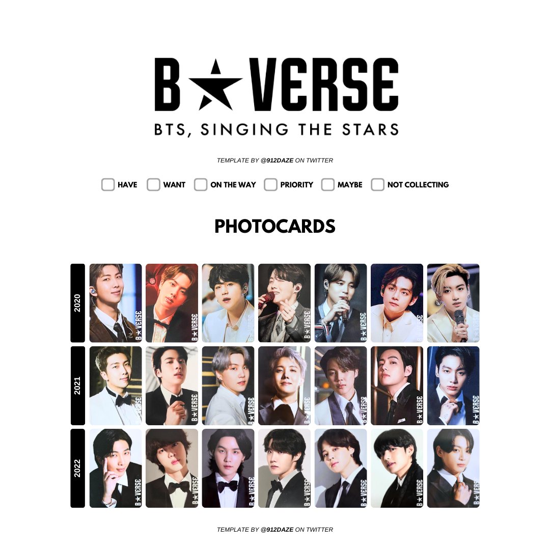 BTS BVERSE PHOTOCARD PC WISHLIST WL TEMPLATES✨ [NEW] ⭐️ B
