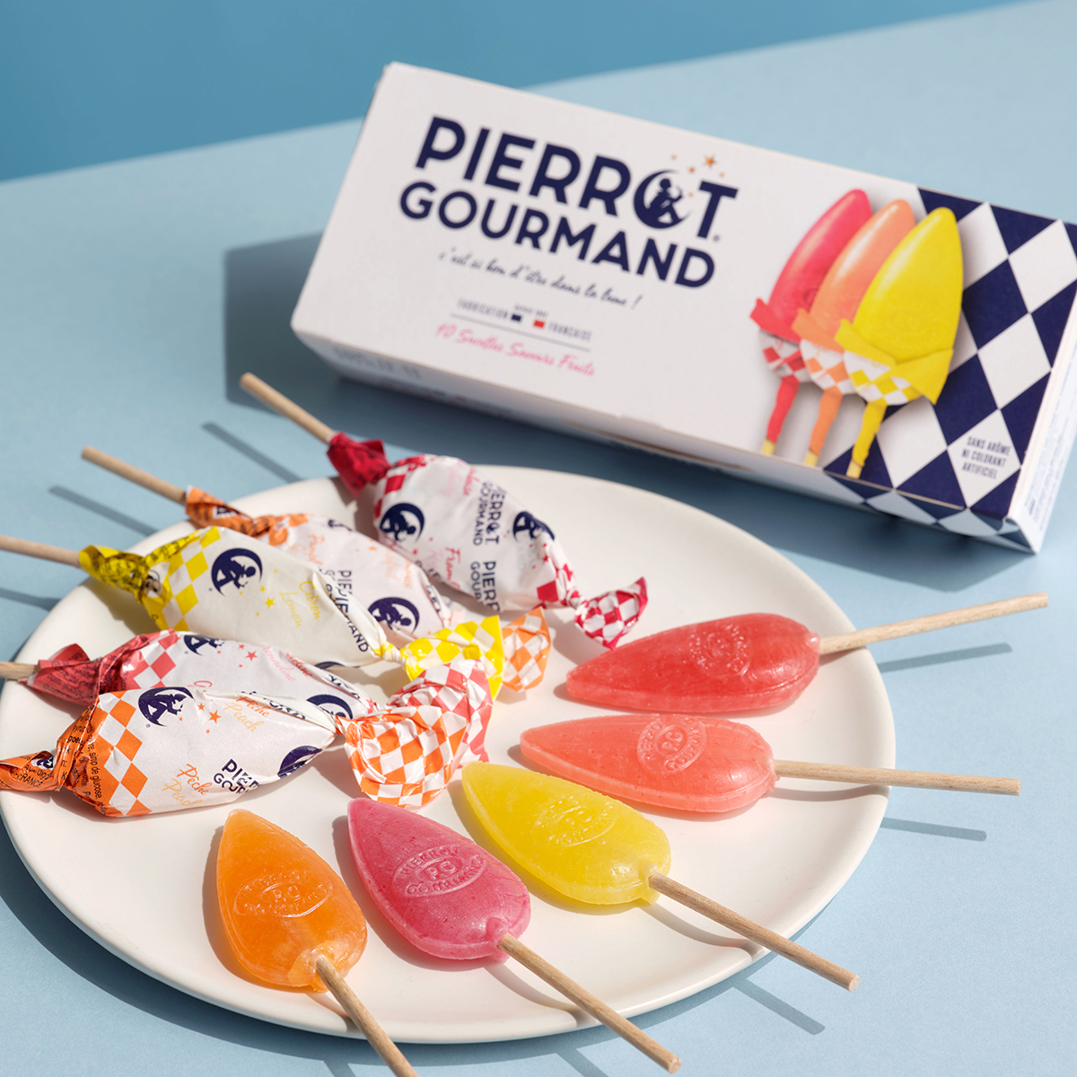 5種のフルーツが楽しめる！カラフルなロリポップキャンディ】 フランス