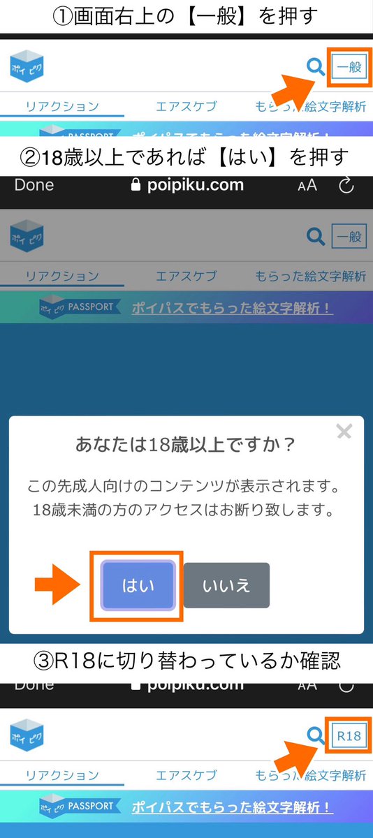 なお、ポイピクの仕様変更により、全ユーザーは18歳以上かの確認が必要
