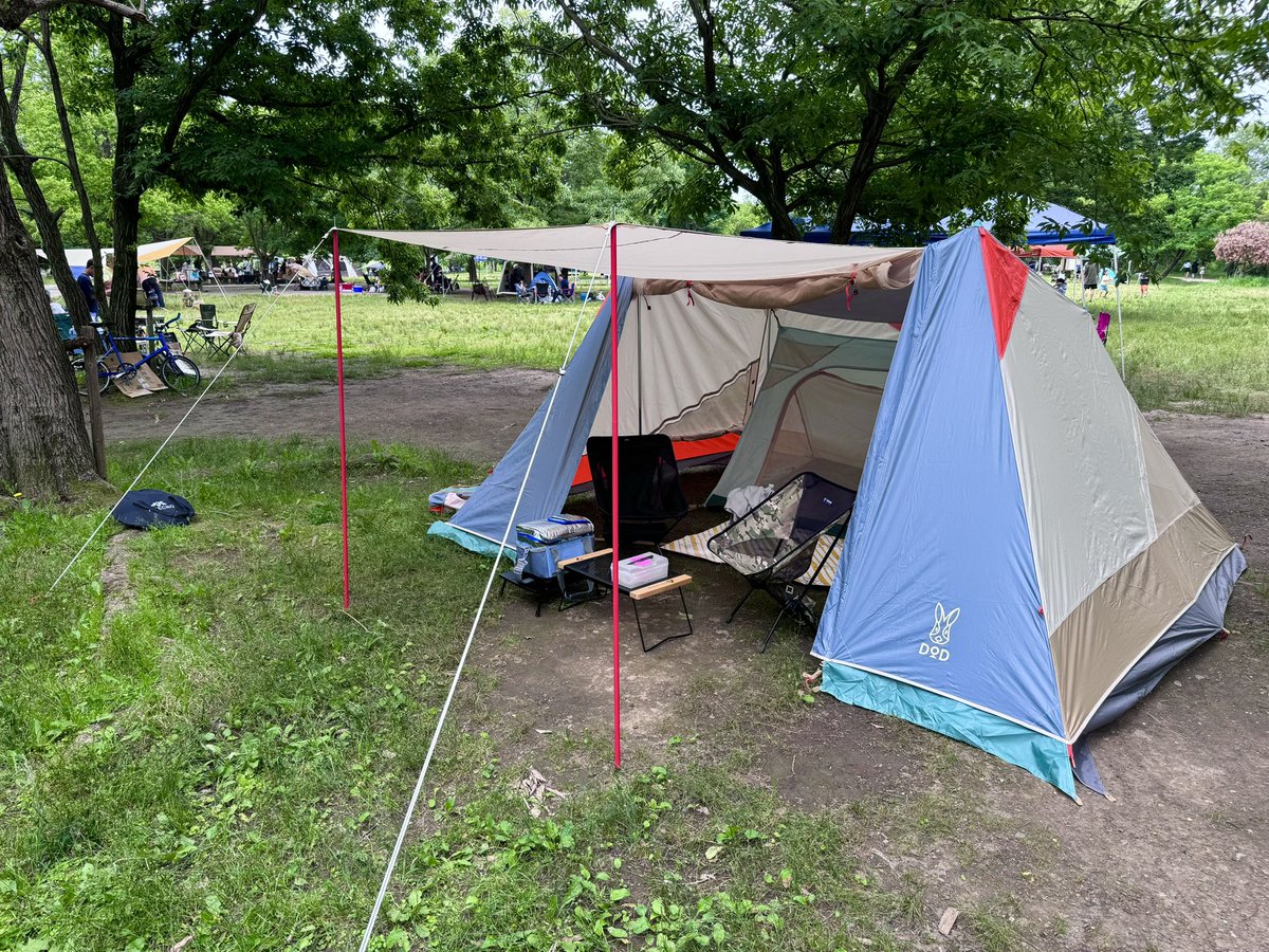 サウナからのテント初貼りデイキャン♪ DODさんの新作テント「ECO SOUL