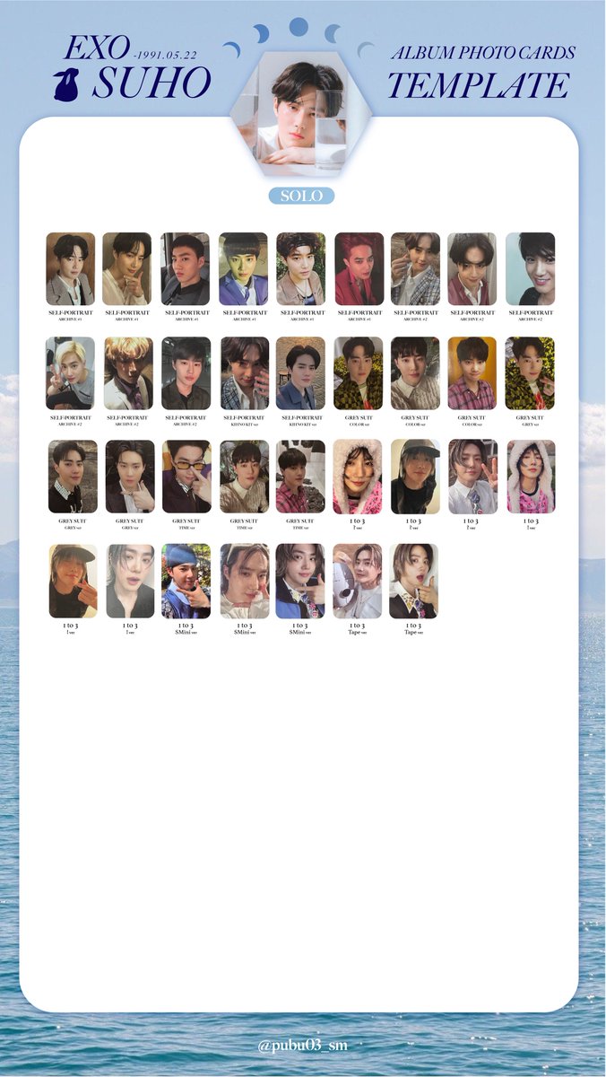 🆕 EXO - SUHO 수호 '점선면 (1 to 3)' トレカ 一覧表 포카 리스트