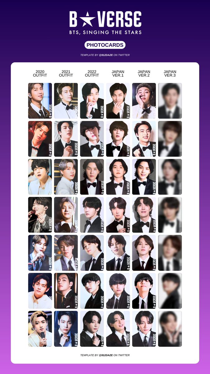 BTS BVERSE PHOTOCARD PC WISHLIST WL TEMPLATES✨ ⭐️ B☆VERSE PC