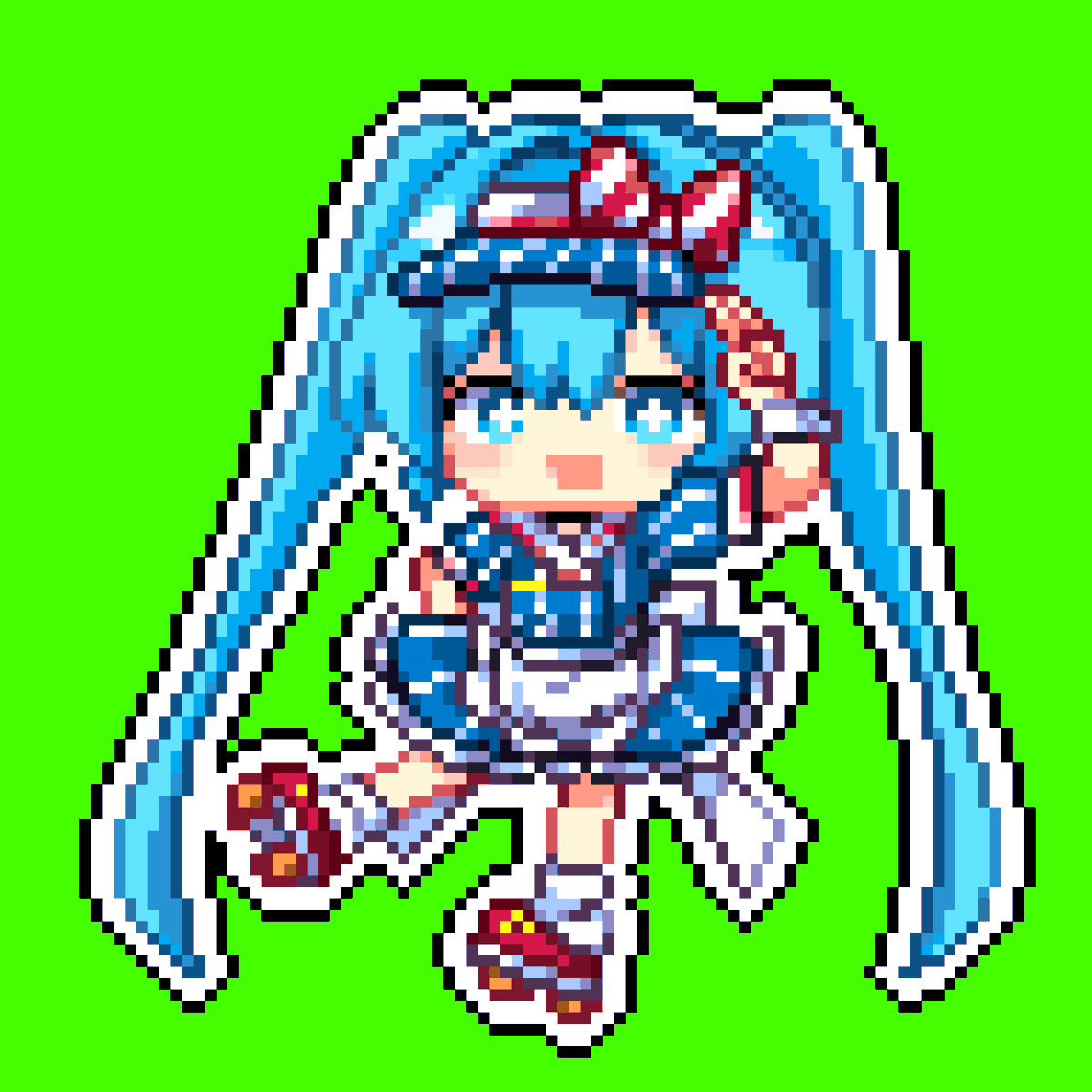 メズマライザーのミク🩵🎀 #初音ミク #メズマライザー #ドット絵 #pixelart