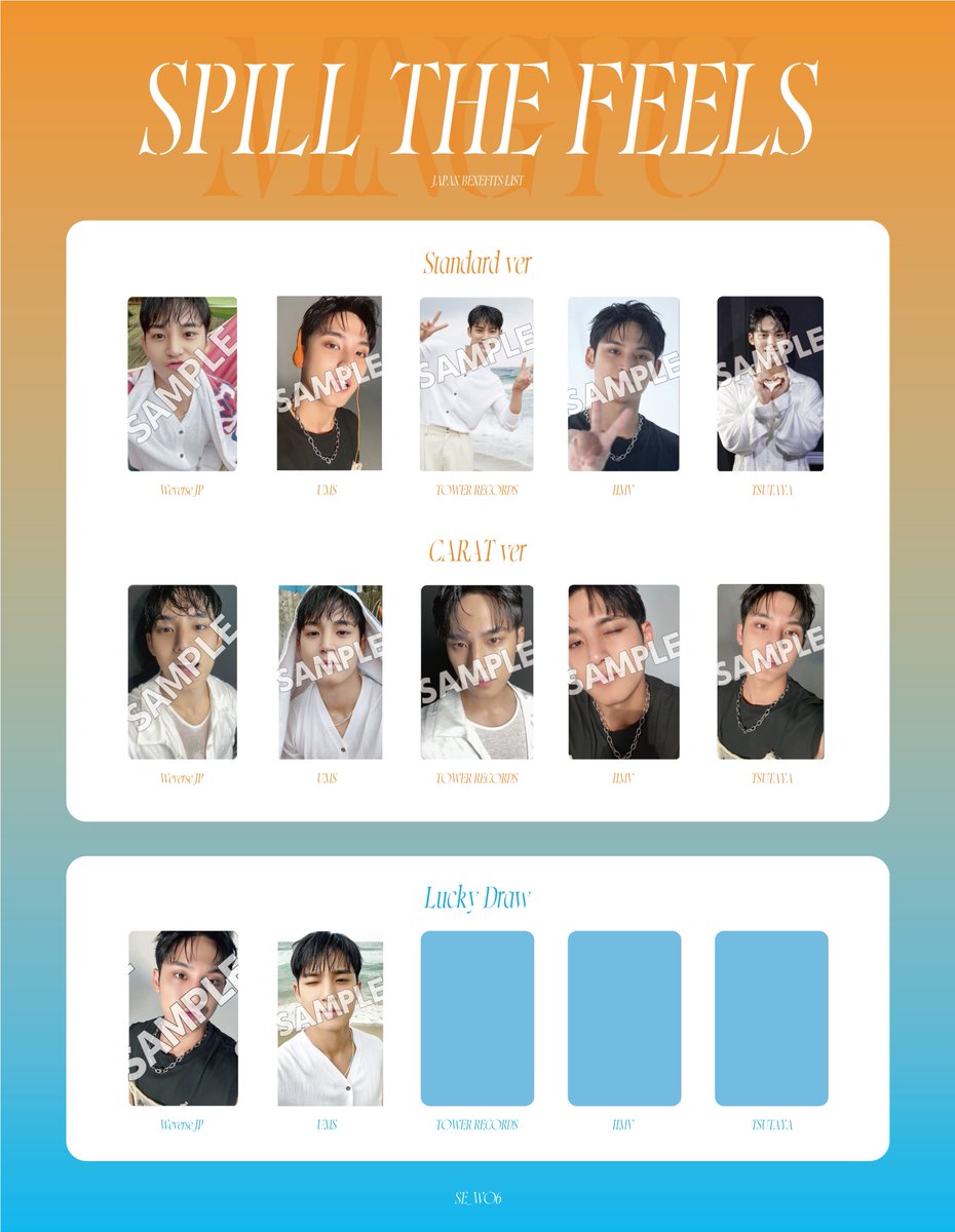 セブチ SEVENTEEN SPILL THE FEELS 店舗特典 トレカ 一覧 交換