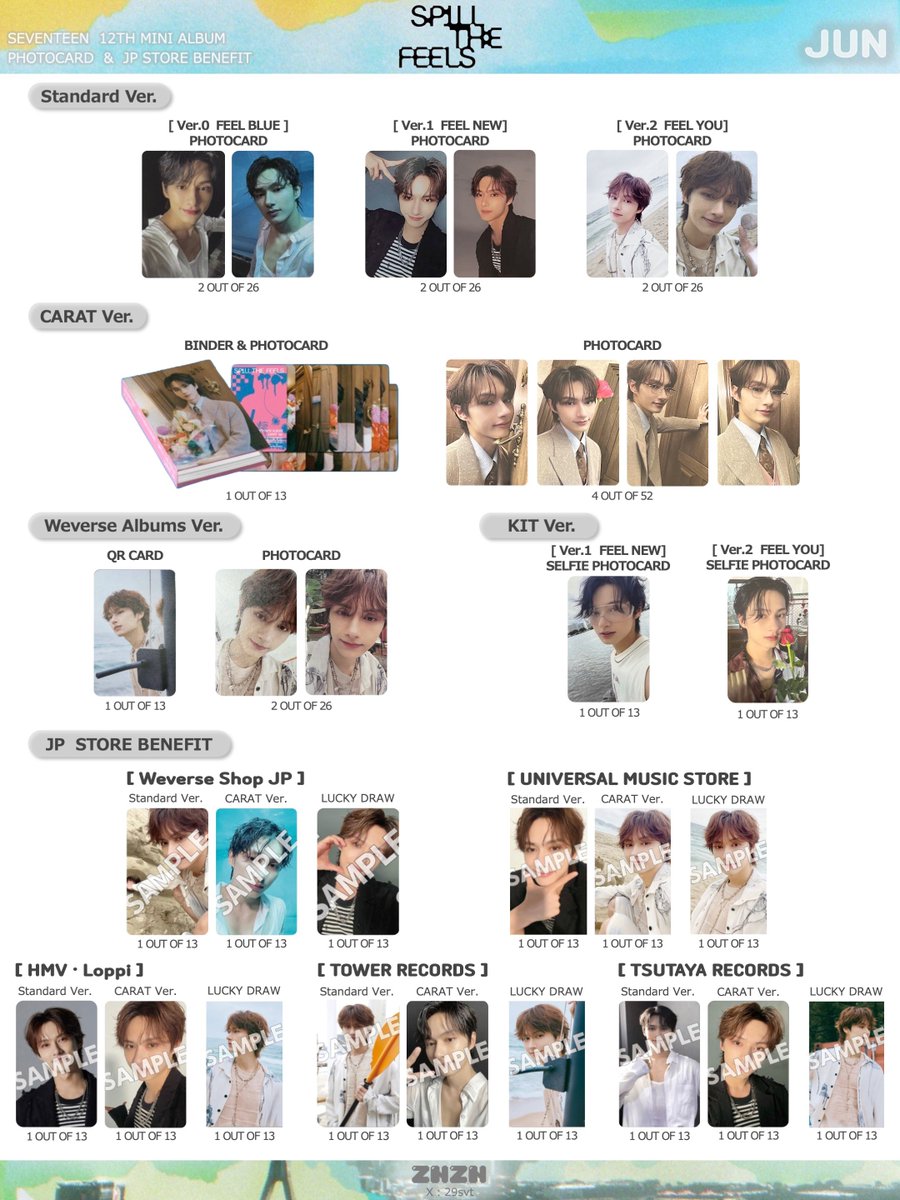 SEVENTEEN 12TH MINI ALBUM「SPILL THE FEELS」 ジュン JUN 준 ホシ