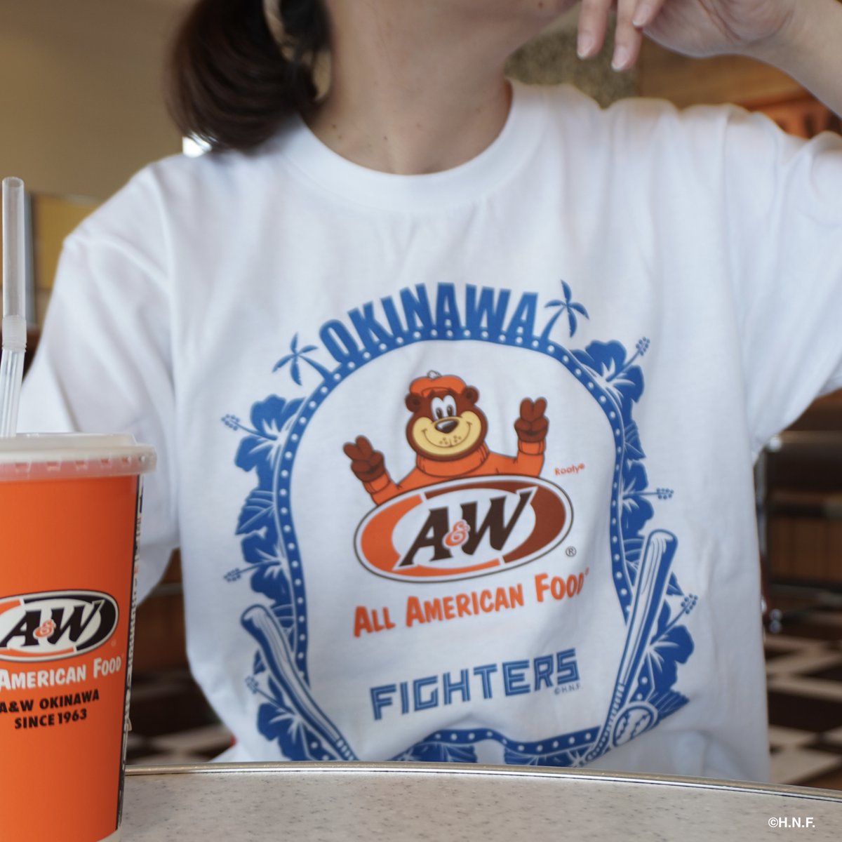 日ハム×A&WコラボTシャツ👕 キャンプ期間限定版 販売店舗用確認