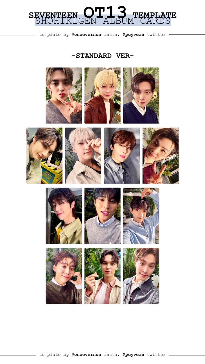 seventeen shohikigen ot13 album photocard template with all