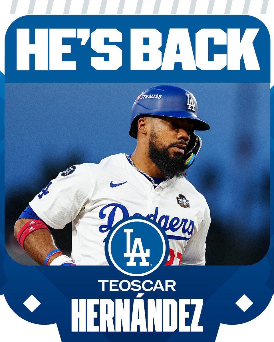 テオスカー・ヘルナンデス ドジャースと再契約！！ ✓契約内容 ・3年