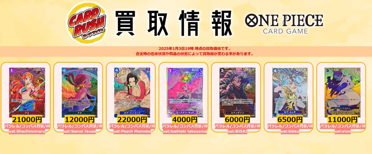 ワンピカード #THEBESTストレージボックスセット 買取情報 ナミ C