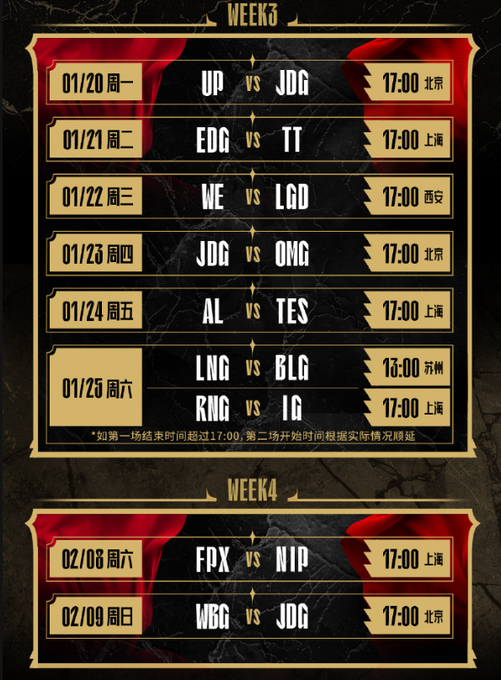 Sheep Esports - LoL: 2025 LPL Split 1 Schedule Unveiled