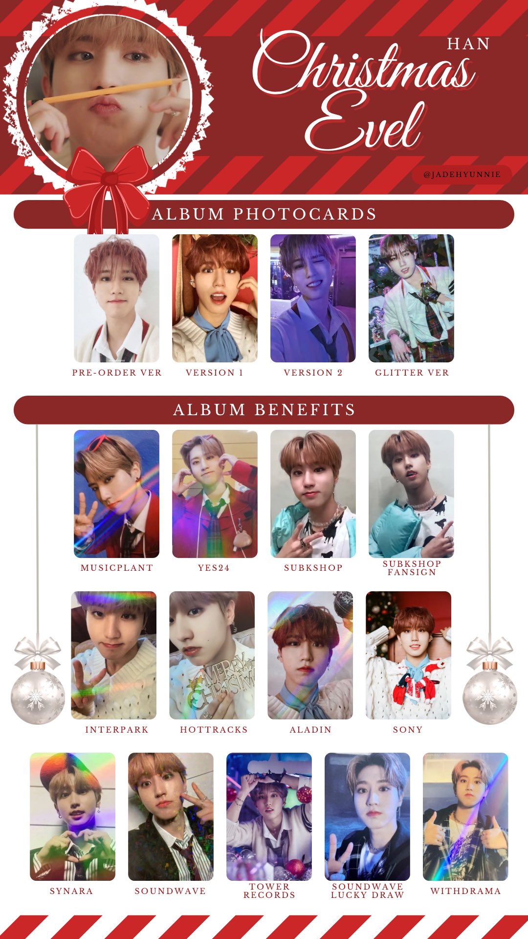 Christmas EveL hottracks 特典 トレカ Stray Kids スキズCD