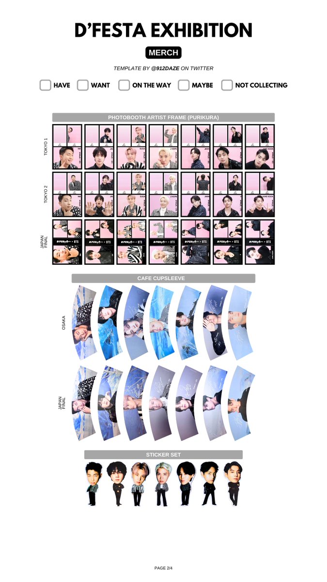 BTS DICON MAGAZINE PHOTOBOOK PC PHOTOCARD WL WISHLIST TEMPLATE