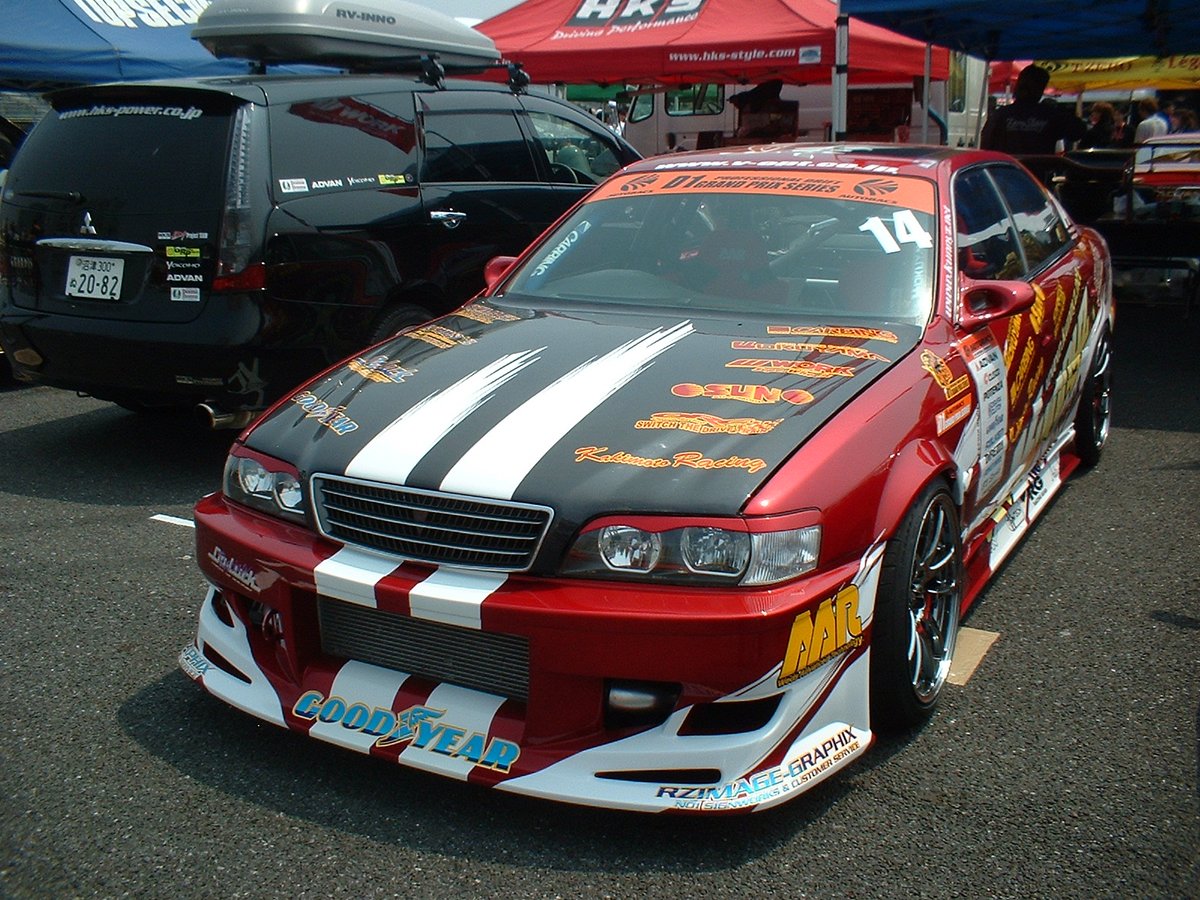 2005 D1グランプリ お台場。高橋 邦明選手のJZX100 チェイサーと上野