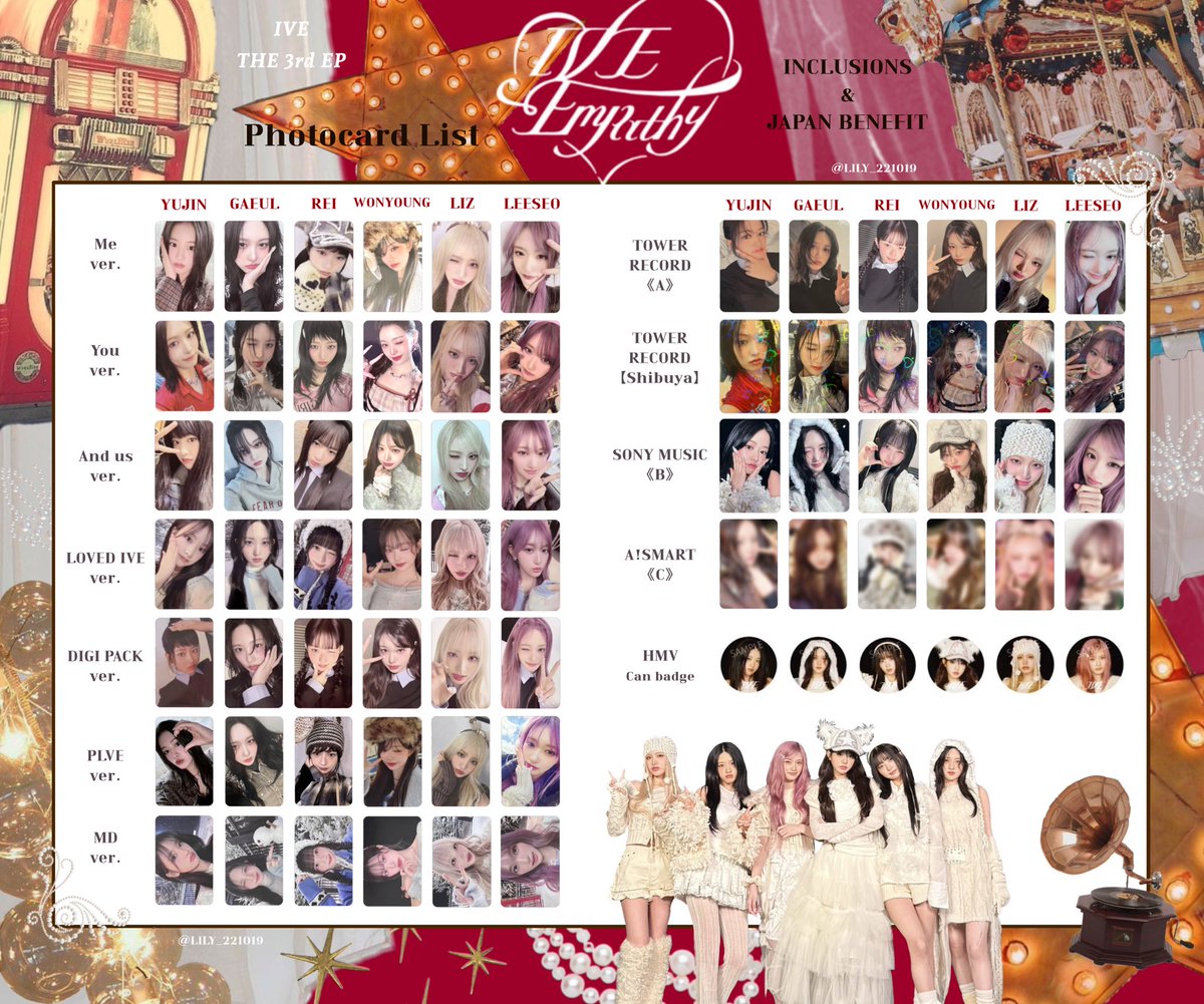 IVE EMPATHY】 封入&日本特典 全員 トレカ 一覧 💌Photocard List ver