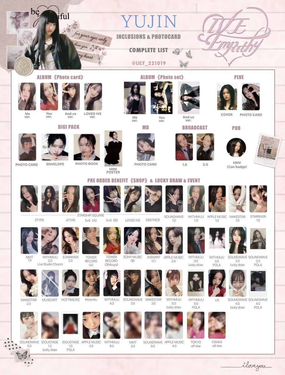IVE EMPATHY】 封入&特典 トレカ 一覧 🌼Complete List ver.12 追加