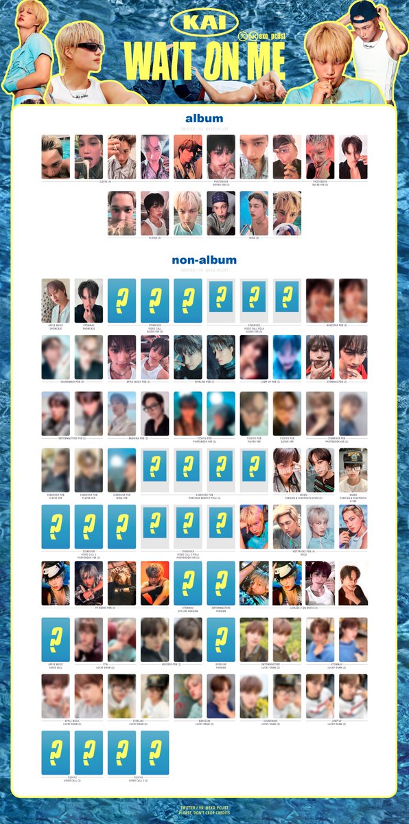 KAI | WAIT ON ME PHOTOCARD LIST full size in bio + sign event