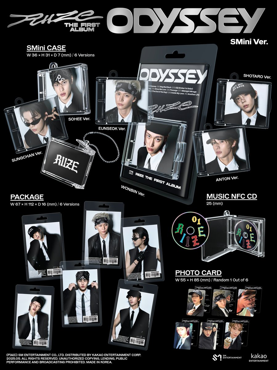 Album Details (SMini Ver. / MEGA SMini Ver.) RIIZE 라이즈 The 1st