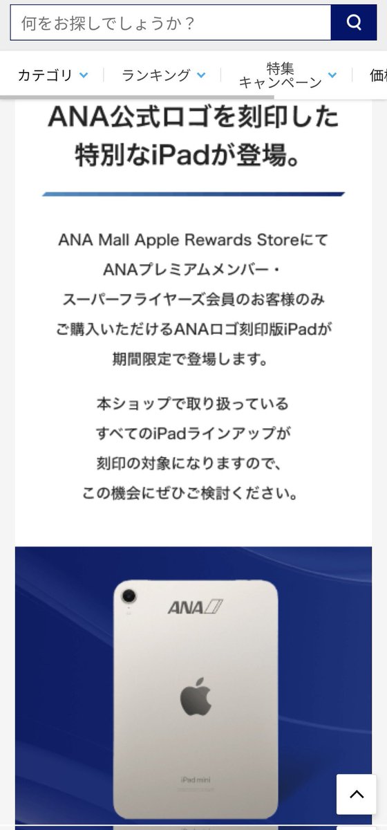 ANAロゴが刻印されたipadを衝動買いしてしまった🤣 丁度タブレットが