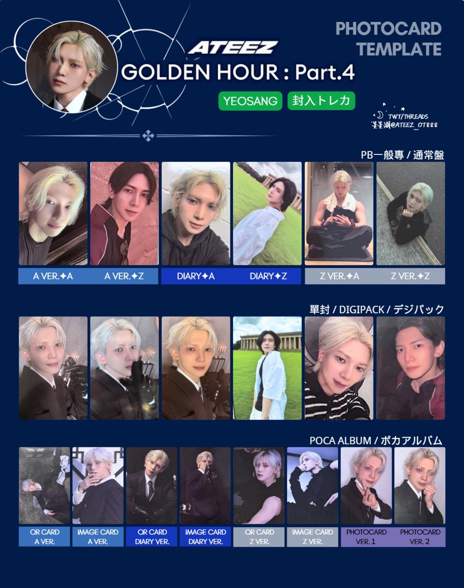 ATEEZ アチズ 에이티즈 GOLDEN HOUR : Part.4 Photocard Template
