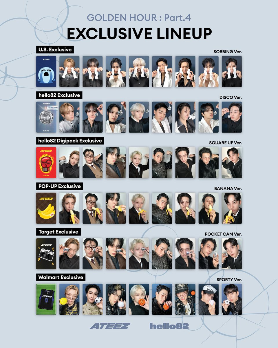 ateez ミンギ トレカ golden hour part4 hello82 ATEEZ - GOLDEN HOUR