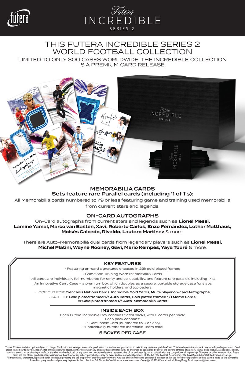 製品情報】 2026年4月4日 発売予定 ⚽ 2026 FUTERA INCREDIBLE SERIES