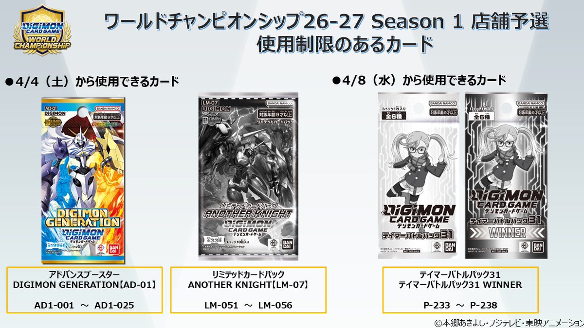 ☆重要☆ 3～4月に開催する公式大会・店舗予選において、使用制限の