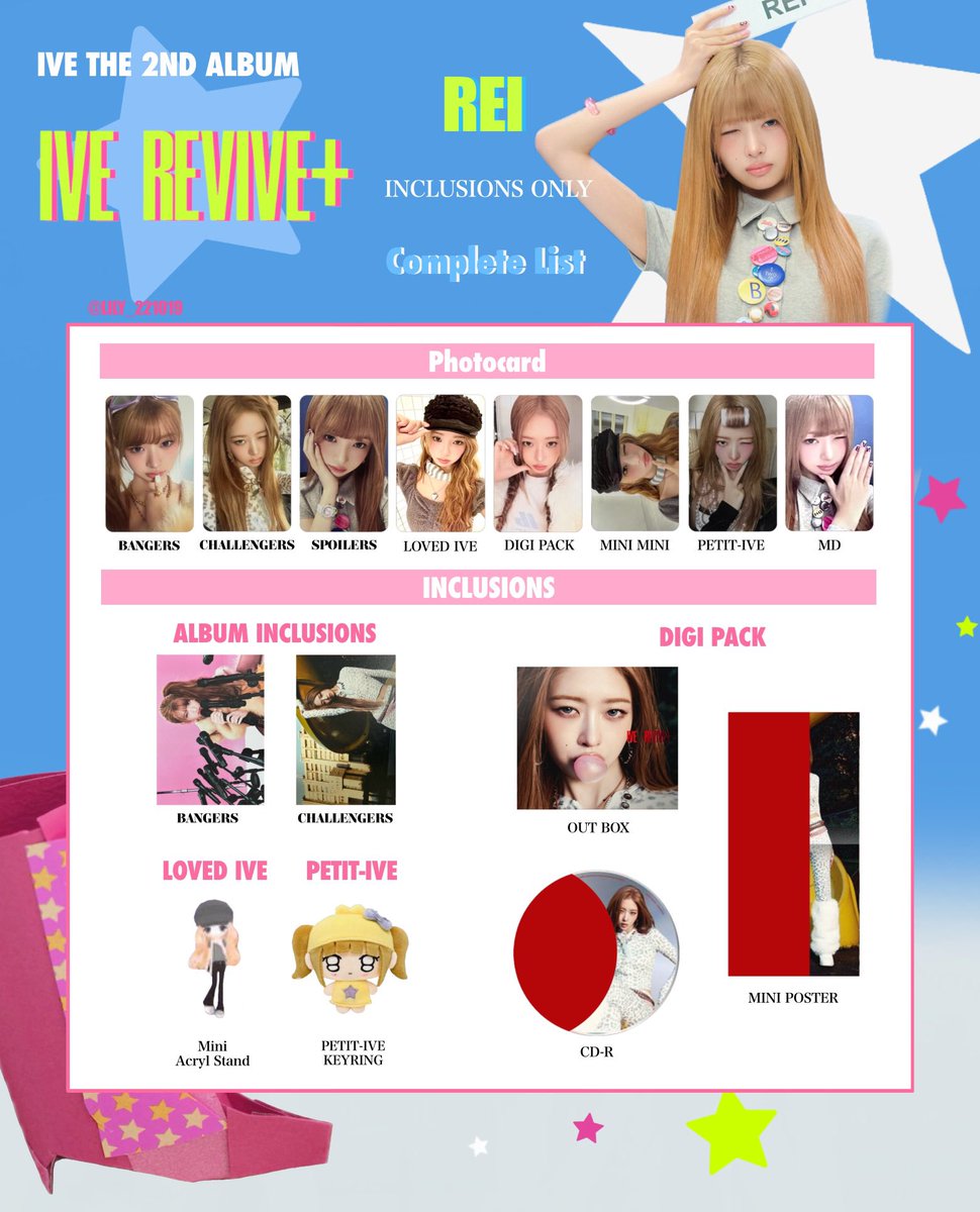 IVE【 REVIVE+ 】 全員 トレカ 一覧 🖤💫 INCLUSIONS Photocard List
