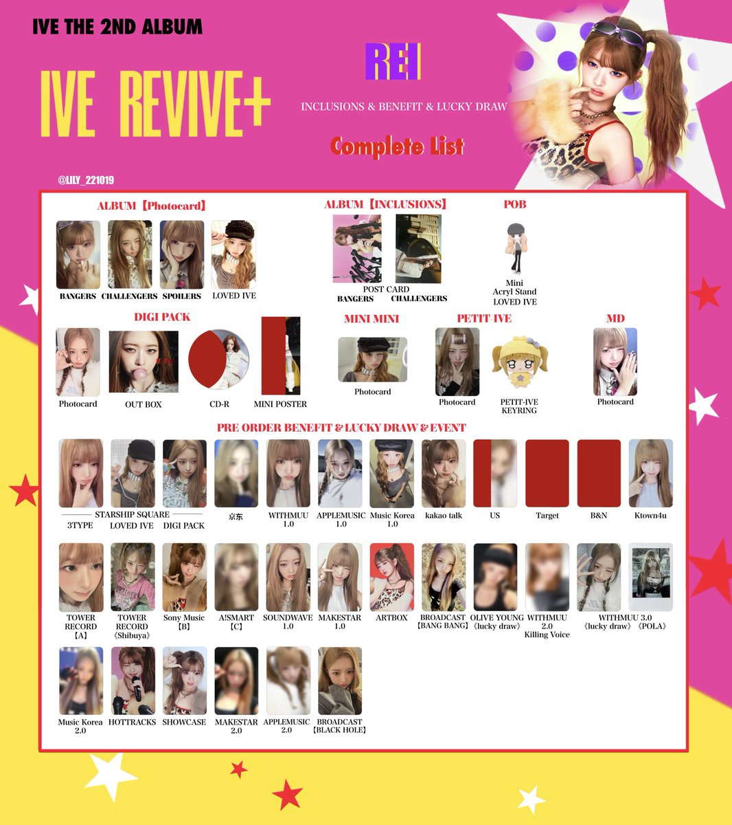 IVE【 REVIVE+ 】 封入&特典 トレカ 一覧 🩷💫 Photocard List ver.4