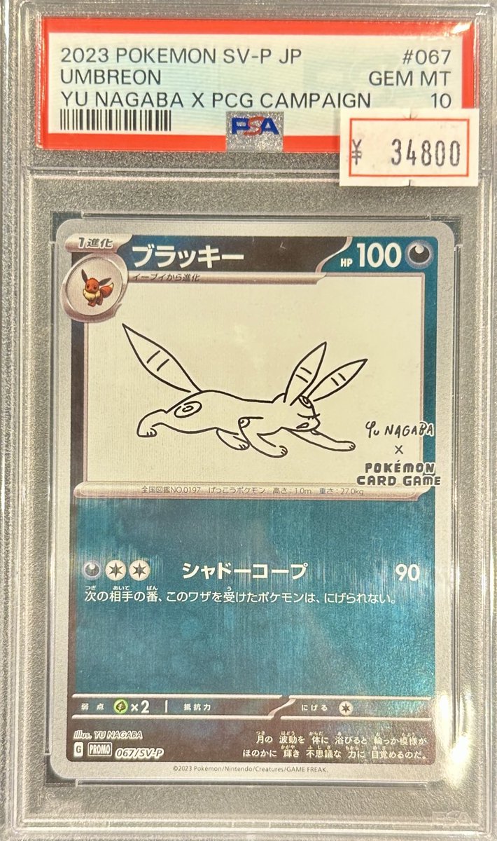 完売情報】 ✨ 【PSA10】ブラッキー 長場雄✨ こちら完売いたしました