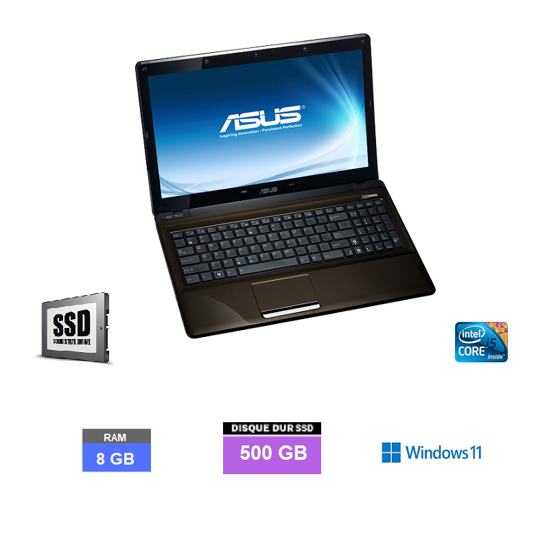 Asus X53S - Webcam - Windows 11 - SSD 500 GO - Ram 8 GO - N°021201