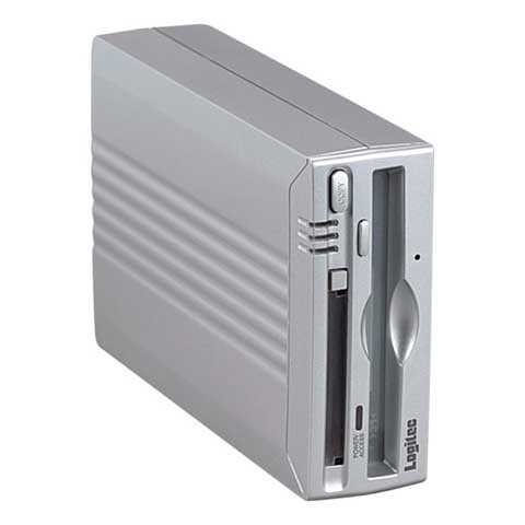 ロジテック、PCカードスロット搭載のUSB 2.0外付け型640MB MOドライブ